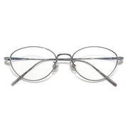 Oval Silver Metal Anti Blue Light Glasses