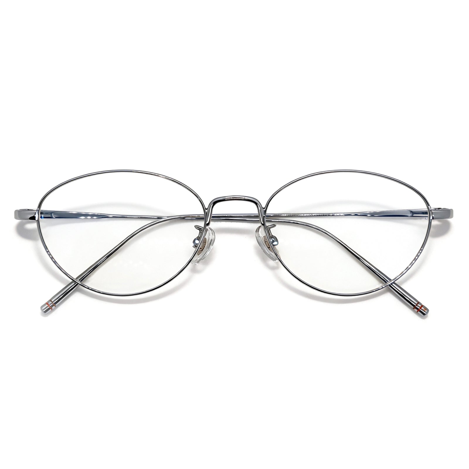 Oval Silver Metal Anti Blue Light Glasses
