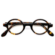 Vintage Tortoise Round Eyeglasses, Thick Acetate Frame, Retro Style for Men Women
