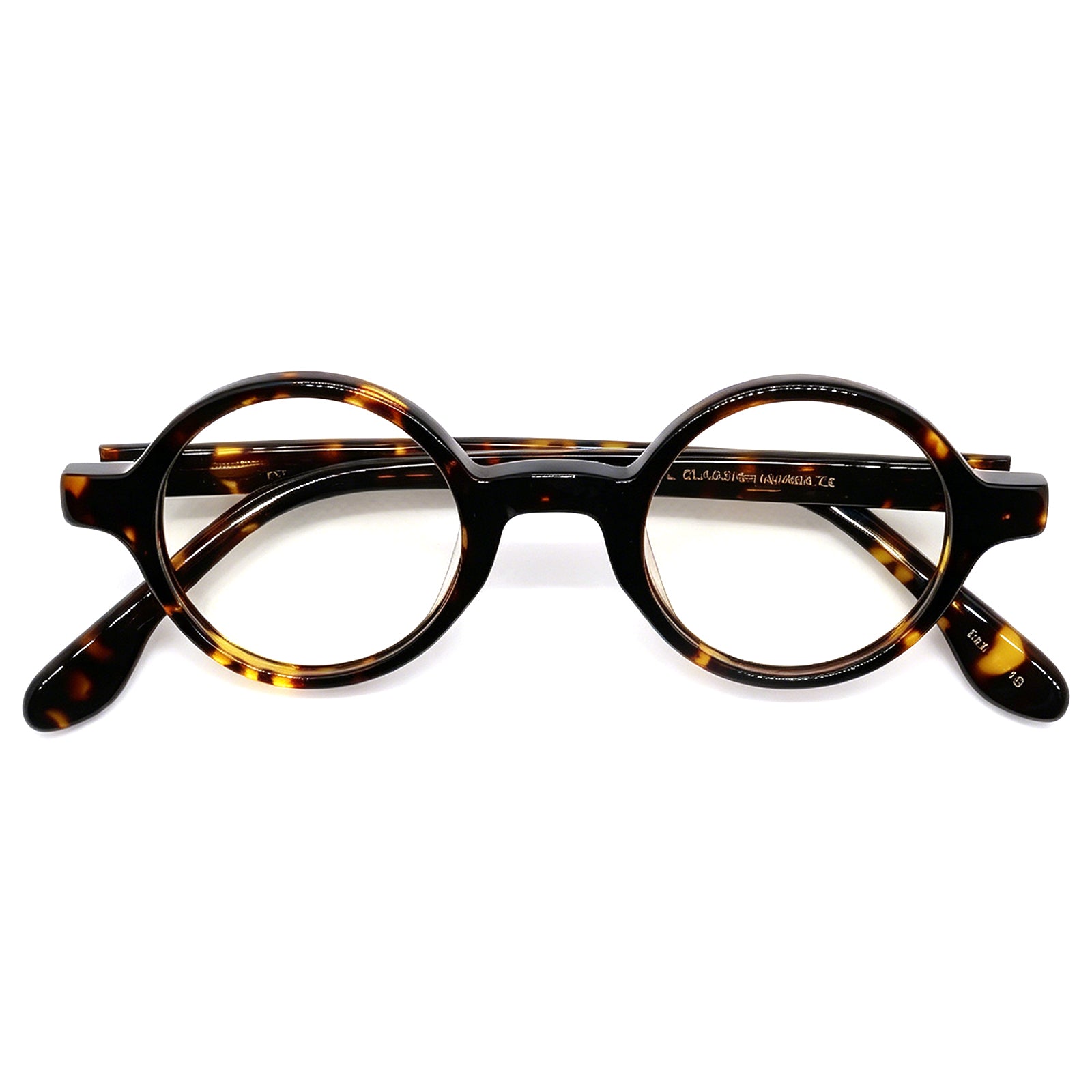 Vintage Tortoise Round Eyeglasses, Thick Acetate Frame, Retro Style for Men Women