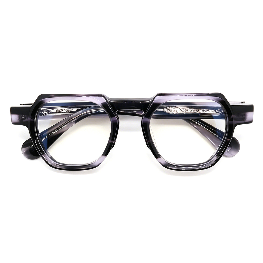 Chunky Black Polygon Glasses, Fashion Acetate Eyewear for Daily & Street Style