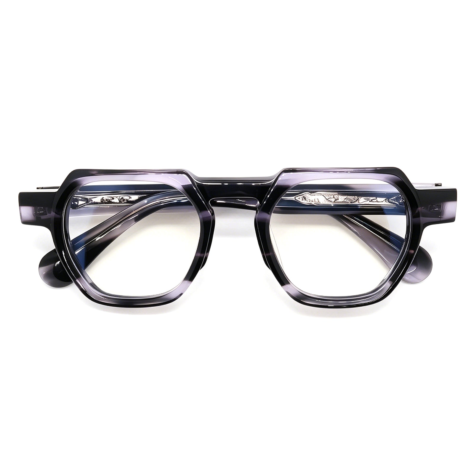 Chunky Black Polygon Glasses, Fashion Acetate Eyewear for Daily & Street Style