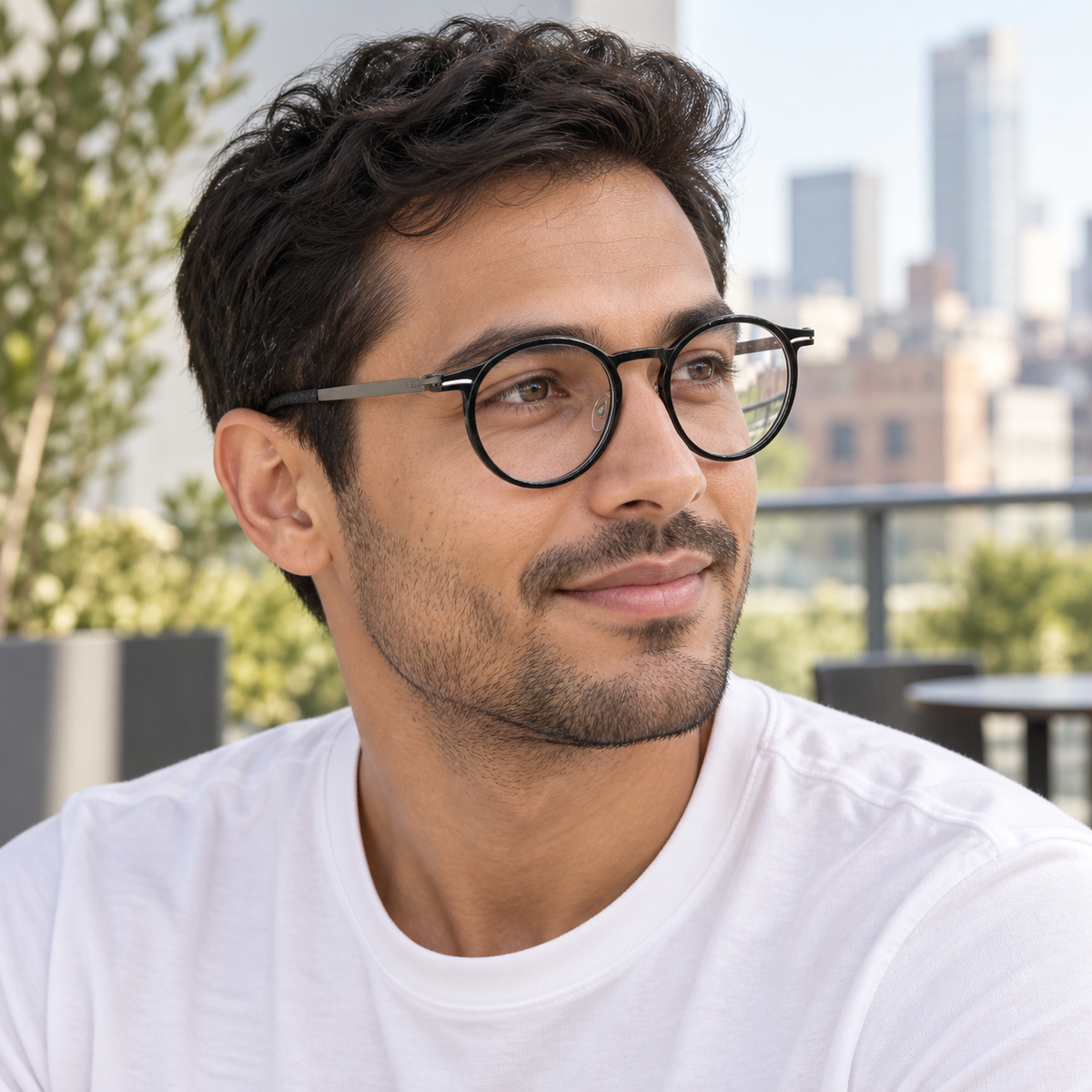 Unisex Round Full-Rim Acetate & Metal Spliced Eyeglasses, Free Shipping on Orders Over $69