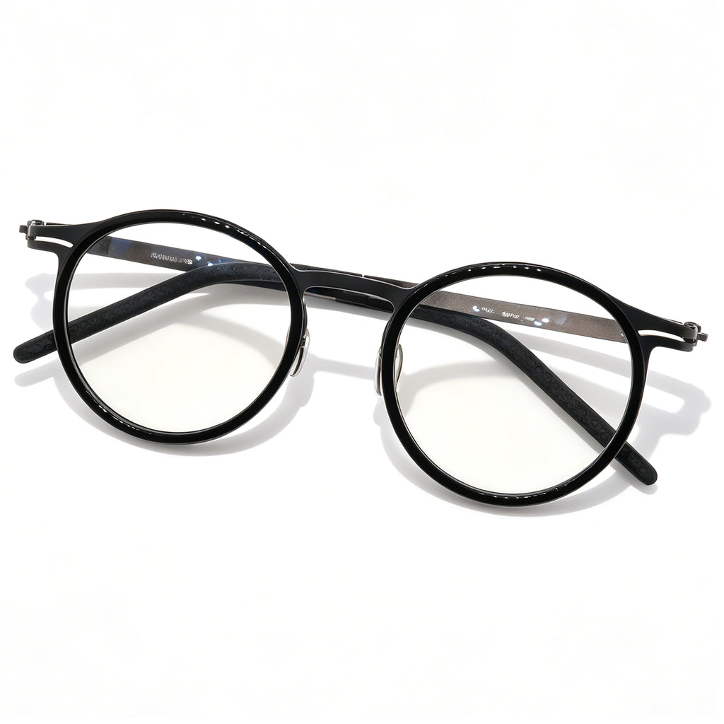 Round Mixed Metal Acetate Anti Blue Light Glasses