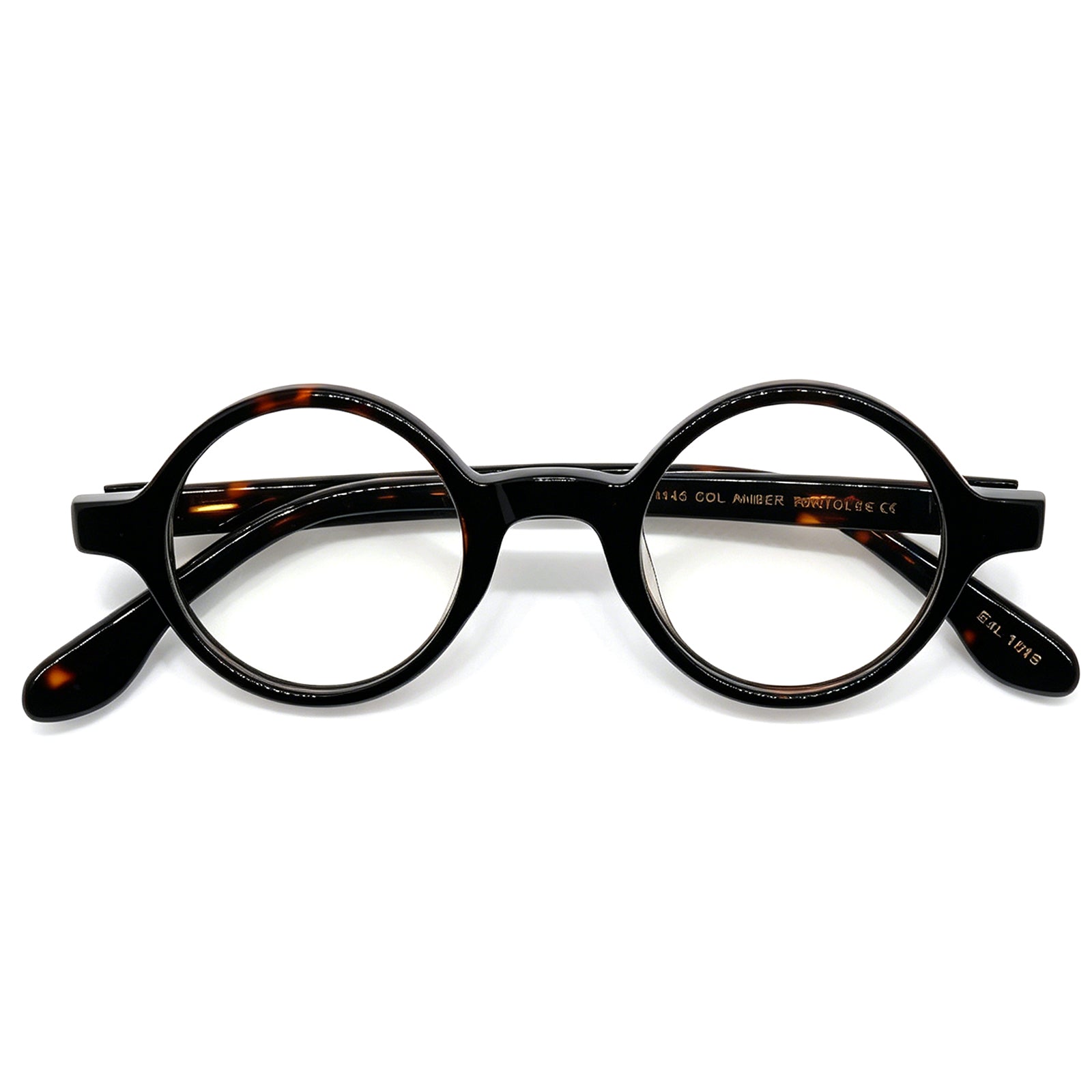 Vintage Tortoise Round Eyeglasses, Thick Acetate Frame, Retro Style for Men Women