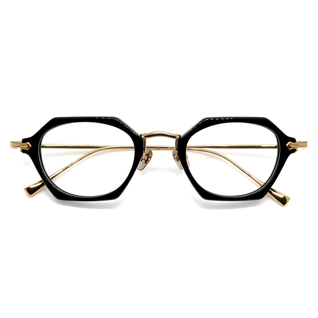 Unique Hexagonal Eyeglasses, Tortoise Acetate & Metal, Prescription Ready