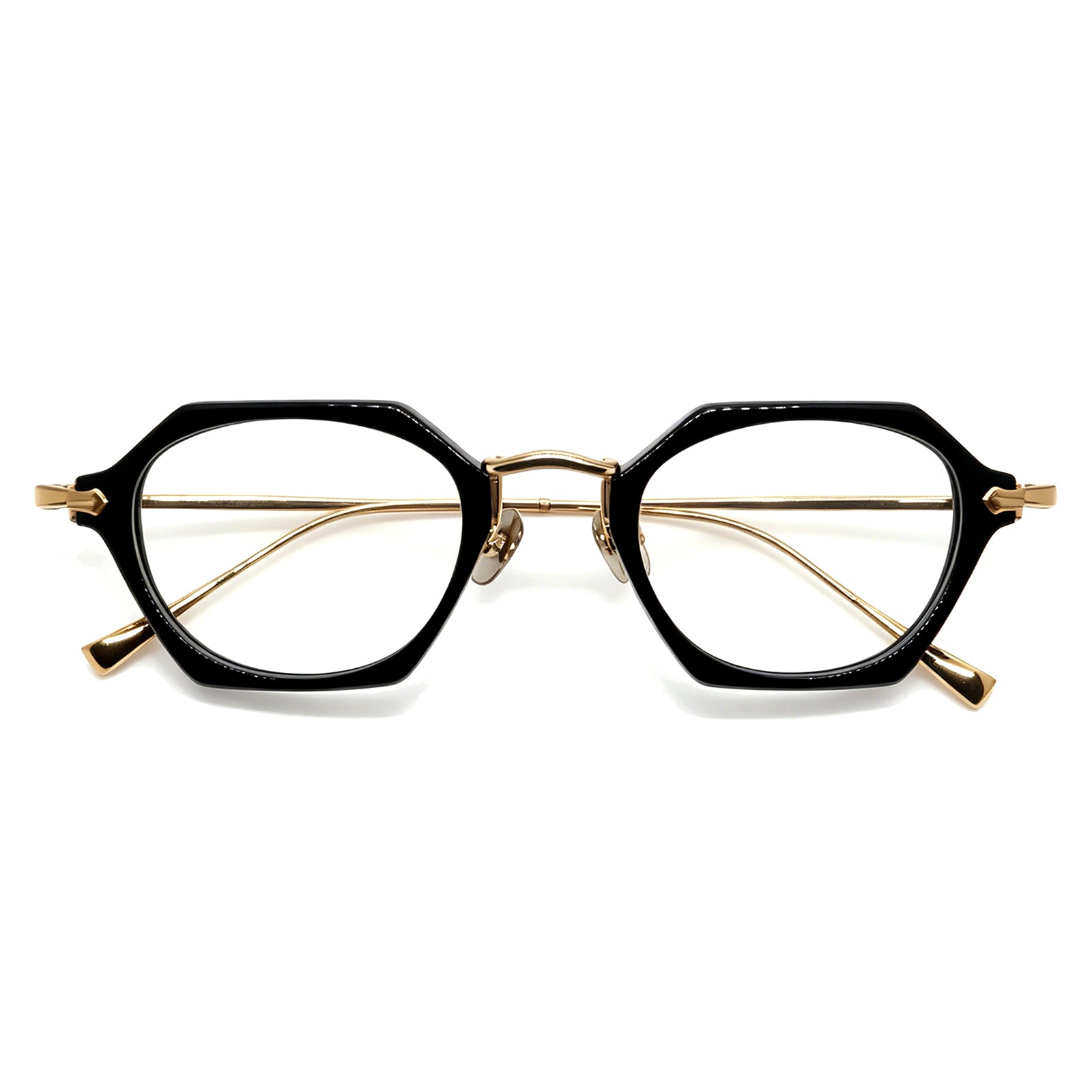 Unique Hexagonal Eyeglasses, Tortoise Acetate & Metal, Prescription Ready