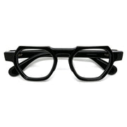 Chunky Black Polygon Glasses, Fashion Acetate Eyewear for Daily & Street Style