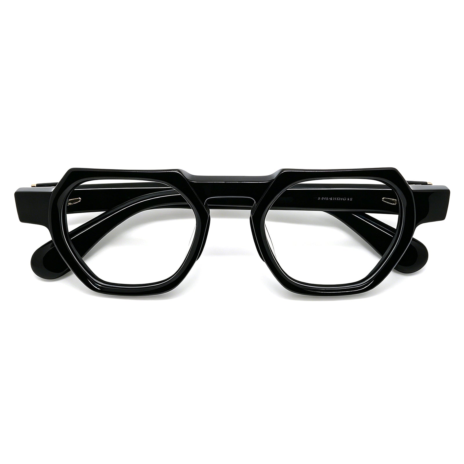 Chunky Black Polygon Glasses, Fashion Acetate Eyewear for Daily & Street Style