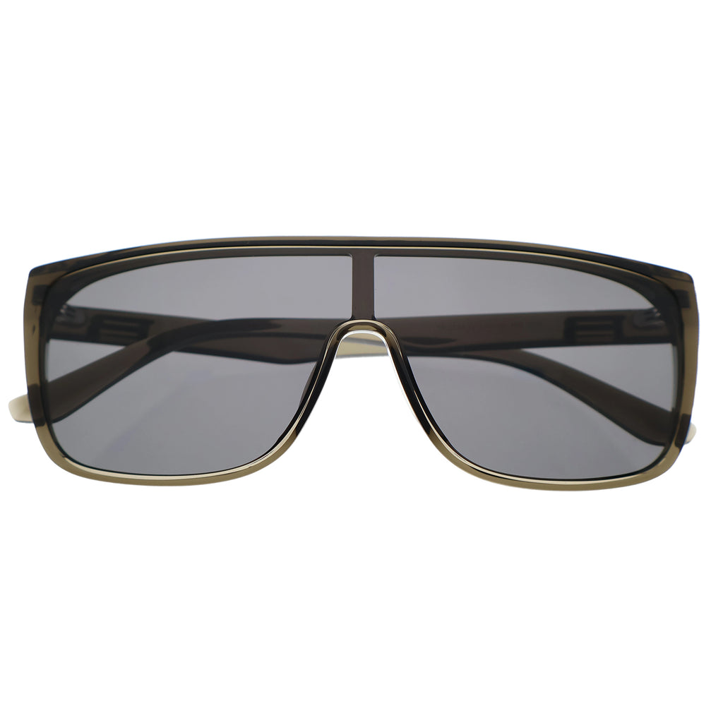 Bold Tortoise Oversized Shield Shades, Anti-Glare