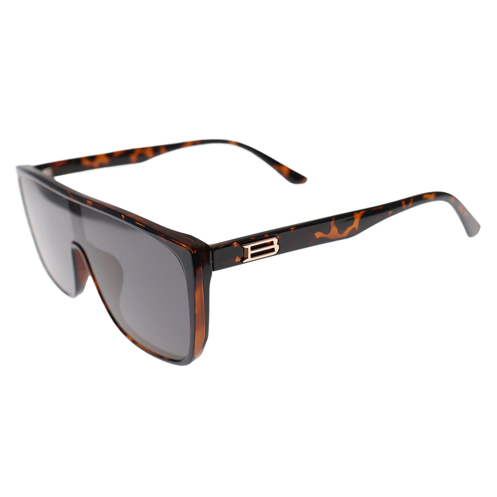 Bold Tortoise Oversized Shield Shades, Anti-Glare