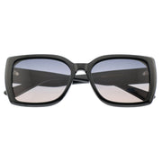 Black Oversized Square Sunglasses, Gradient Lens