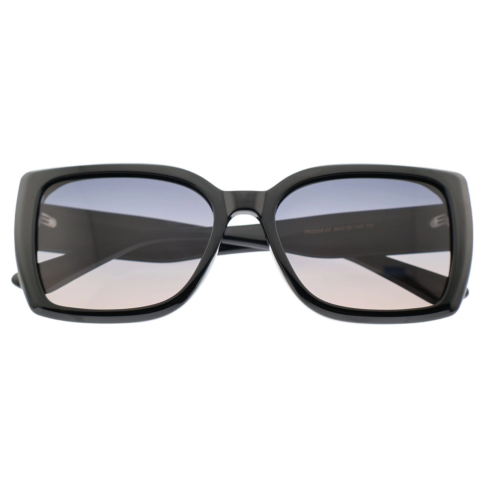 Black Oversized Square Sunglasses, Gradient Lens