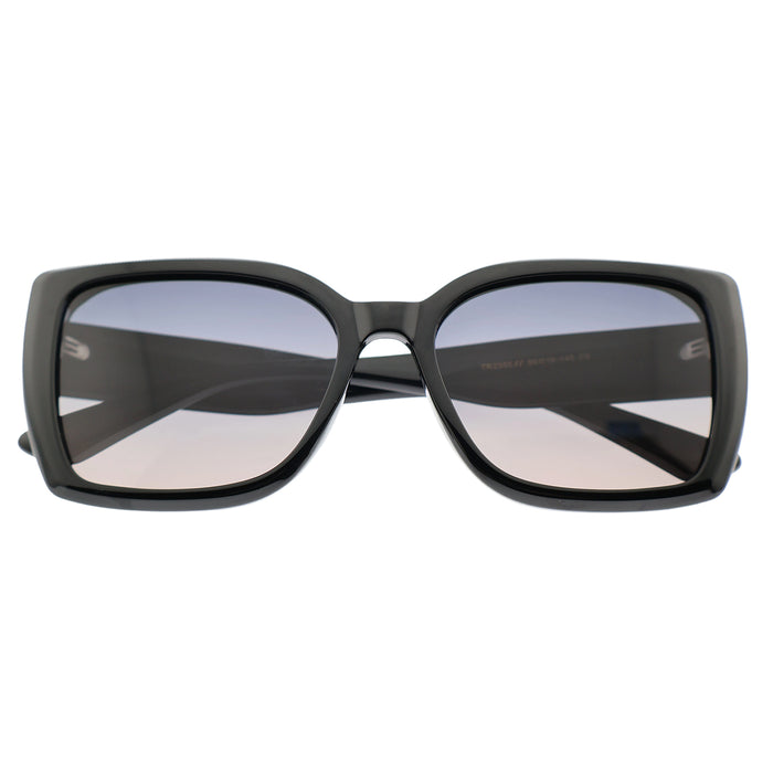 Black Oversized Square Sunglasses, Gradient Lens