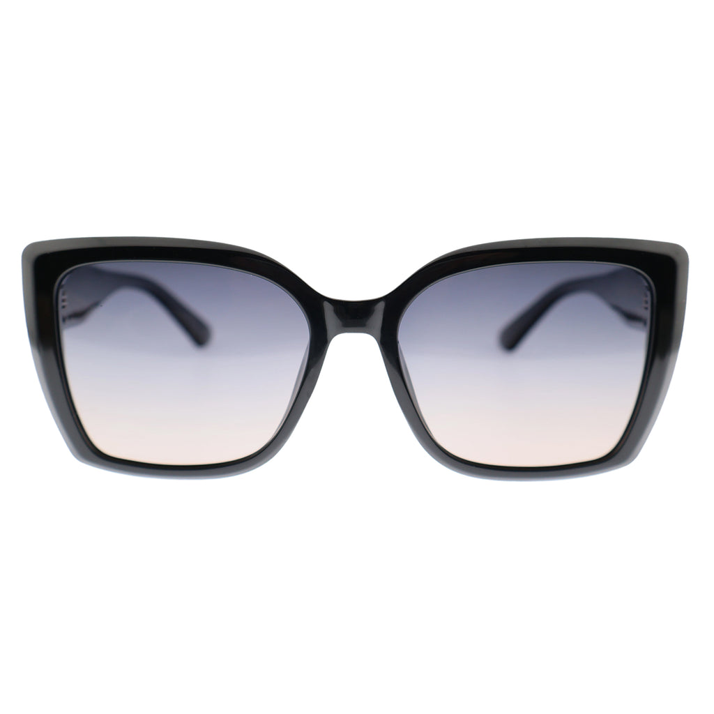 Black Oversized Square Sunglasses, Gradient Lens