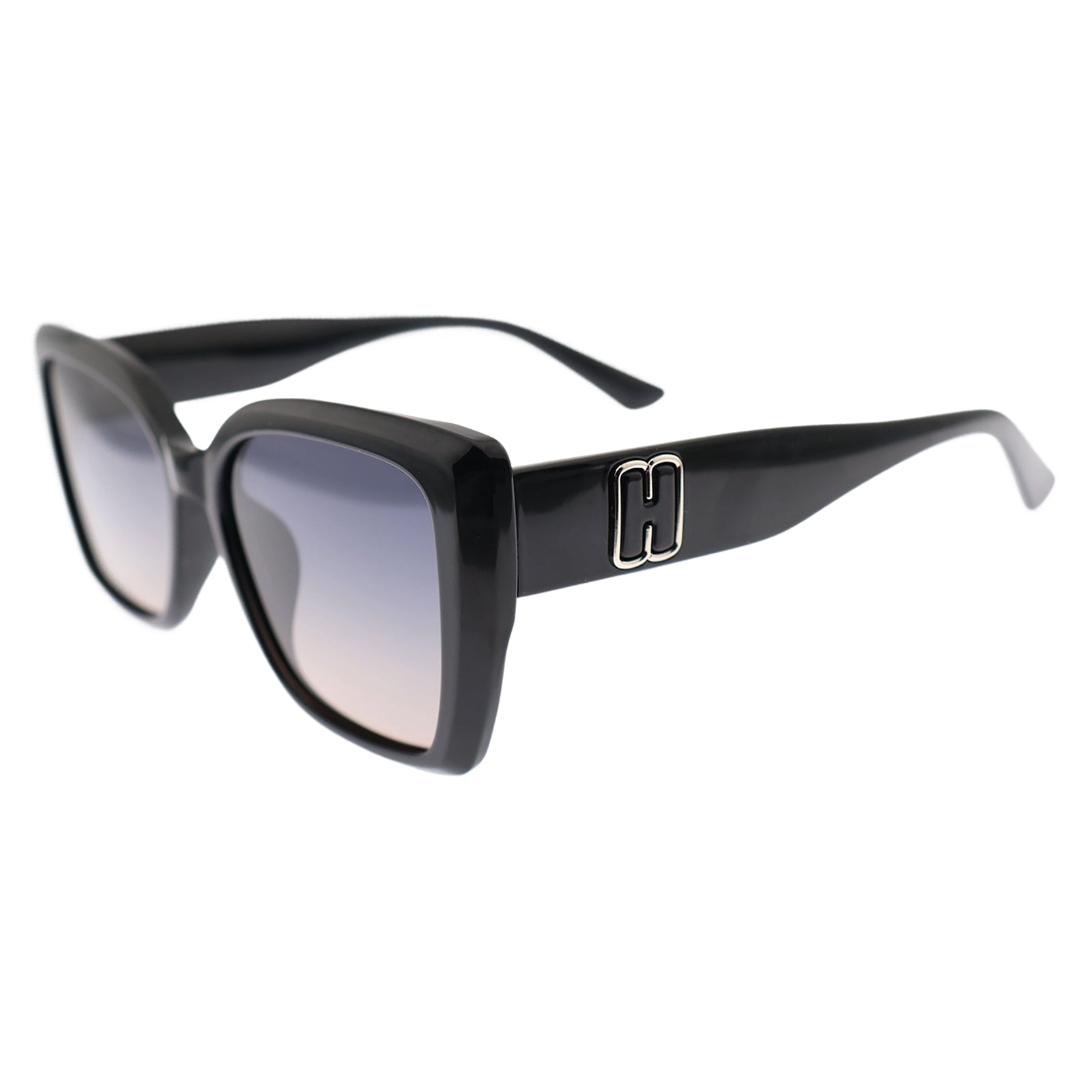 Black Oversized Square Sunglasses, Gradient Lens