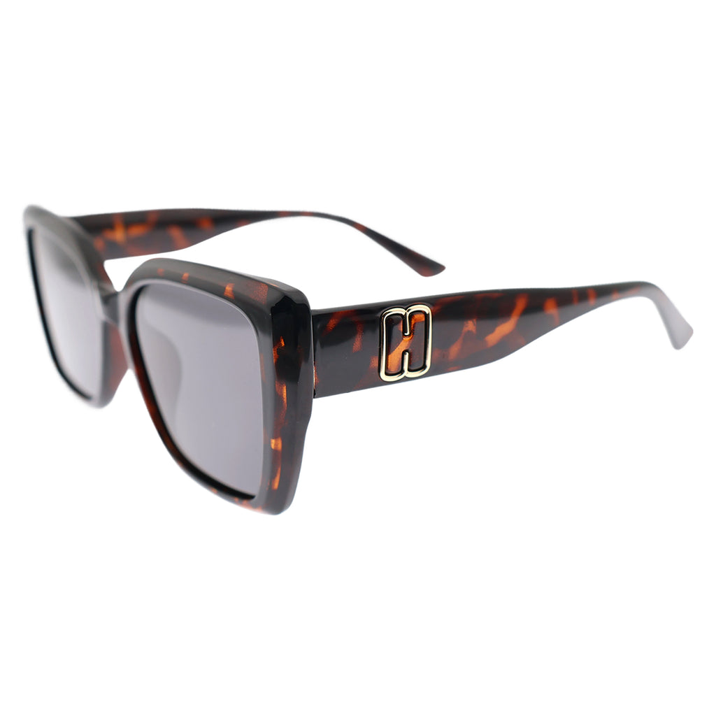 Black Oversized Square Sunglasses, Gradient Lens
