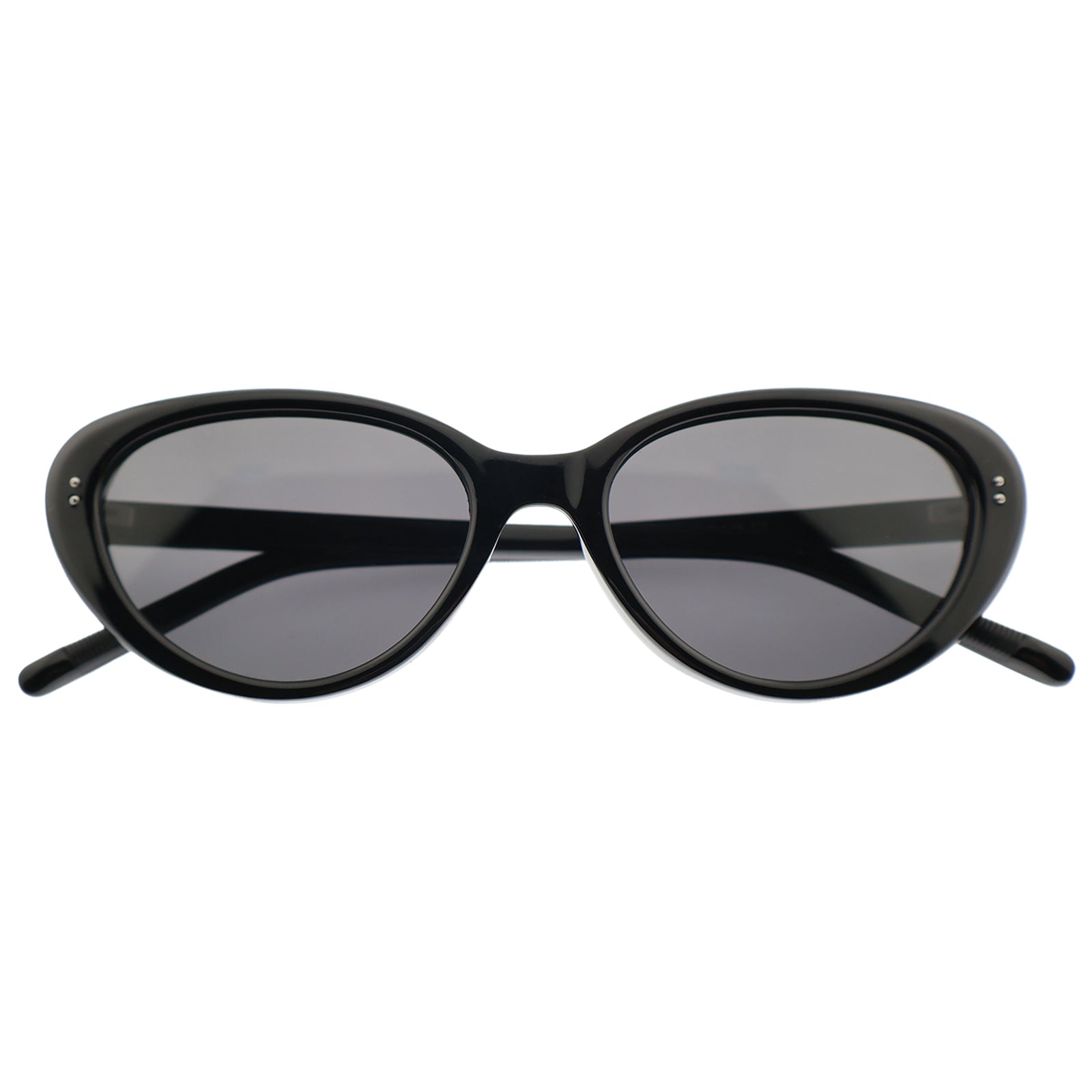 Women’s Slim Vintage Cat-Eye Shades, Grey Lenses