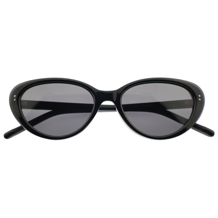 Women’s Slim Vintage Cat-Eye Shades, Grey Lenses