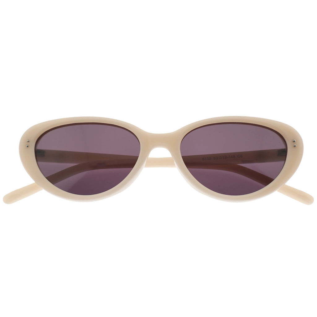 Women’s Slim Vintage Cat-Eye Shades, Grey Lenses