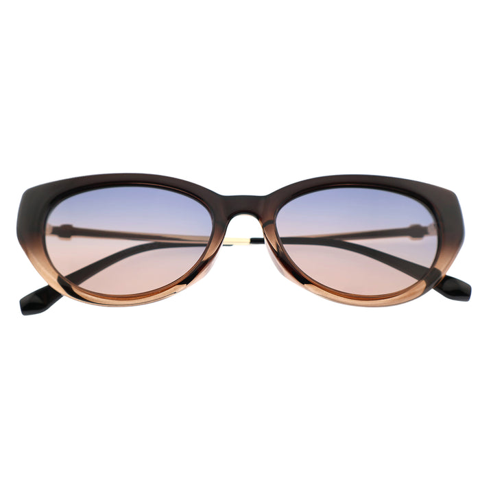 Women’s Ombre Frame Cat-Eye Shades, Blue-Pink Lens