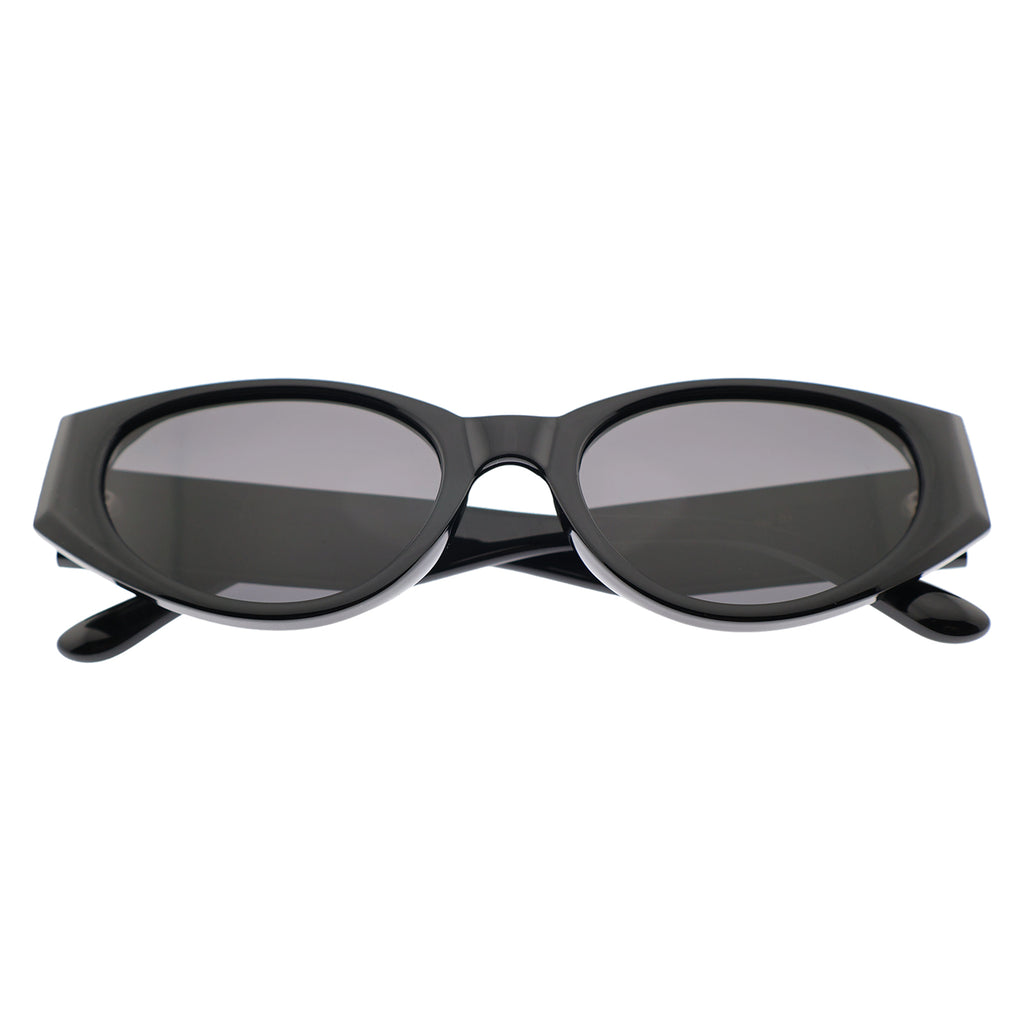 Modern Wide-Temple Cat-Eye Sunglasses, Anti-Glare