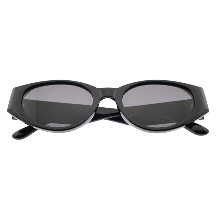 Modern Wide-Temple Cat-Eye Sunglasses, Anti-Glare