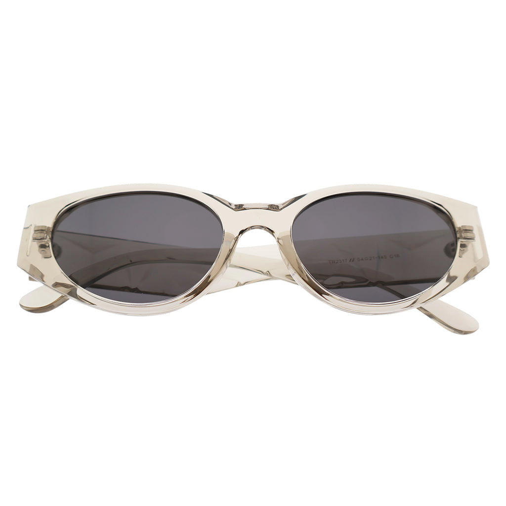 Modern Wide-Temple Cat-Eye Sunglasses, Anti-Glare