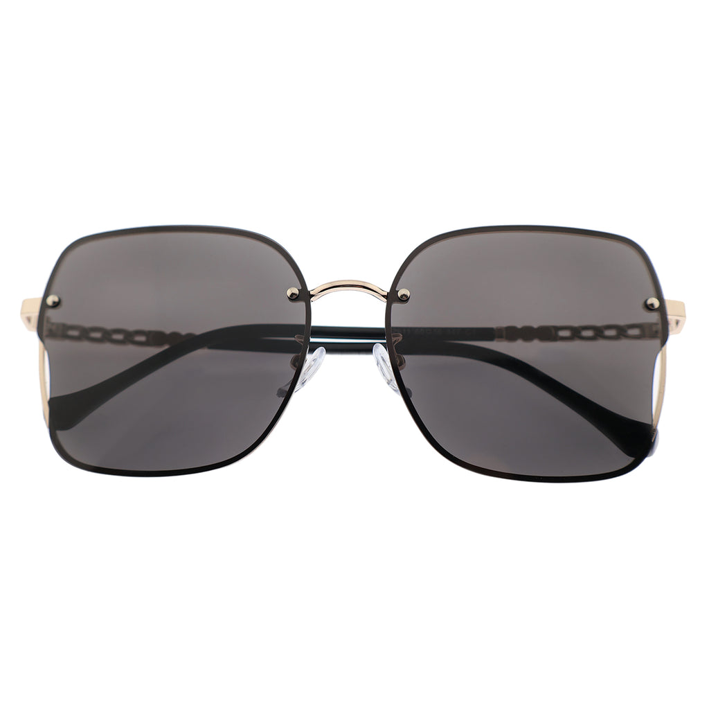 Modern Square Sunglasses with Gold Accents
