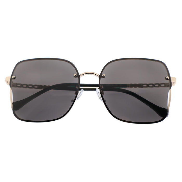 Modern Square Sunglasses with Gold Accents