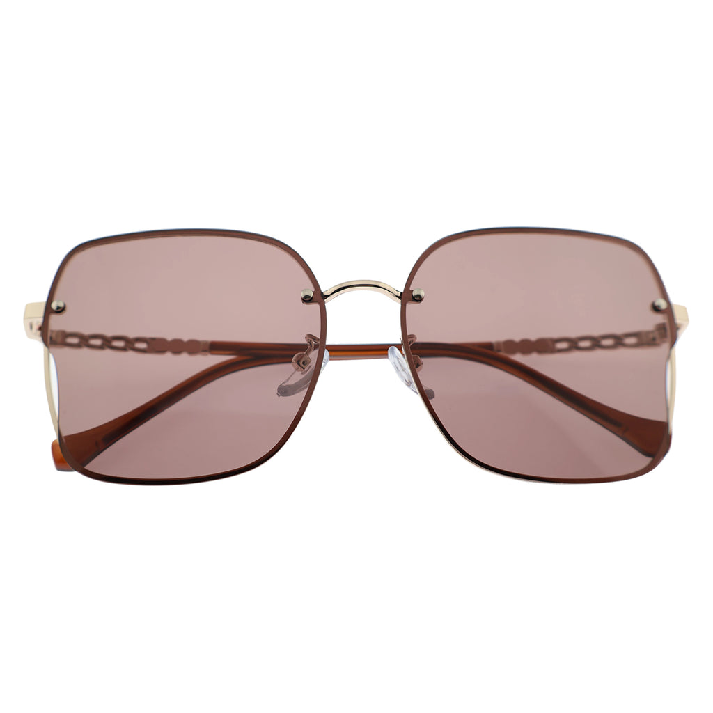 Modern Square Sunglasses with Gold Accents