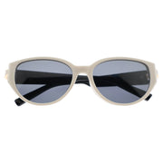 Minimalist Cream Oval Sunglasses, Anti-Glare
