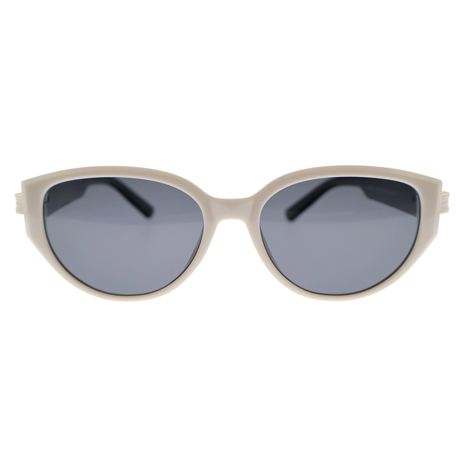 Minimalist Cream Oval Sunglasses, Anti-Glare