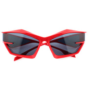 Futuristic Cat-Eye Black Sunglasses with Geometric Frame