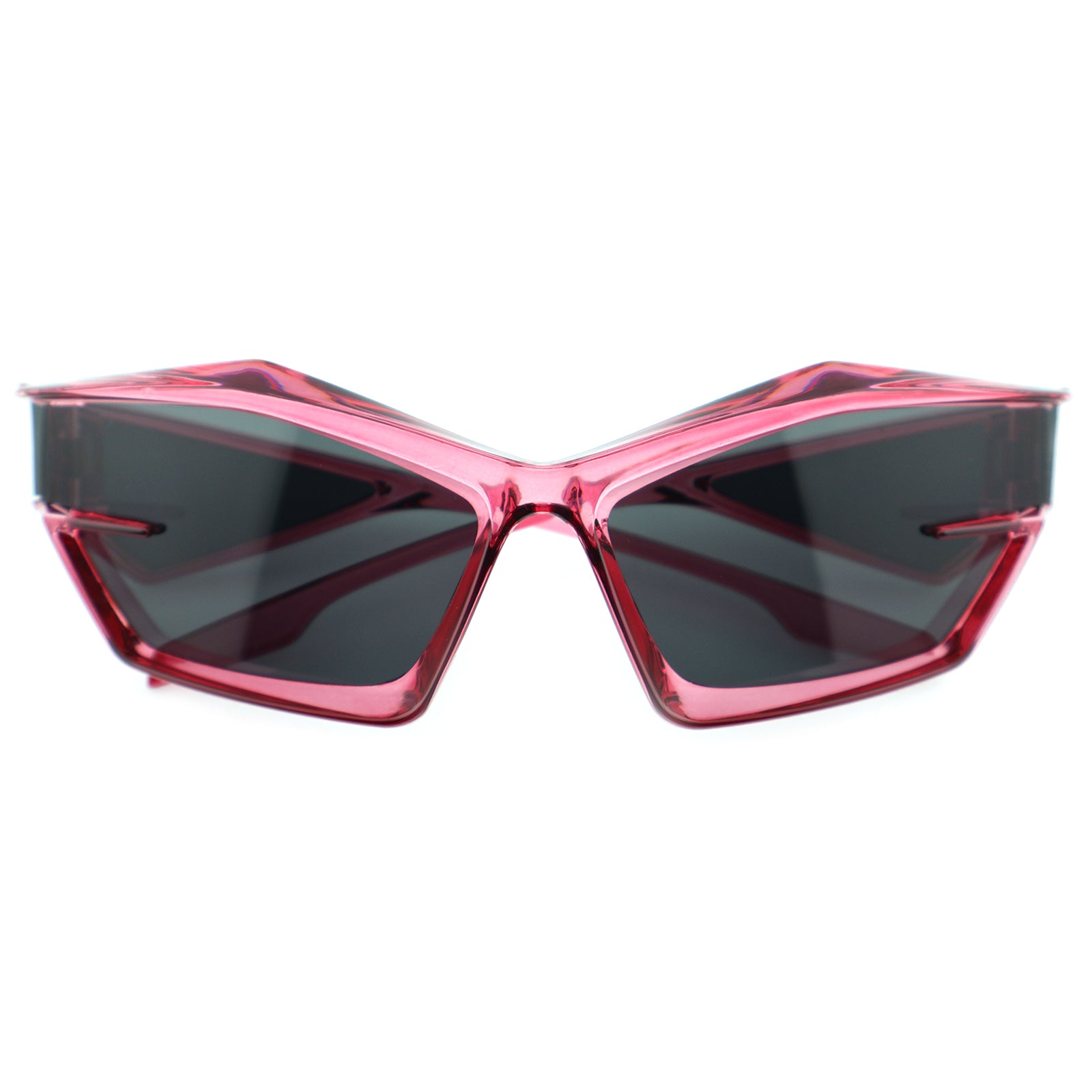 Futuristic Cat-Eye Black Sunglasses with Geometric Frame
