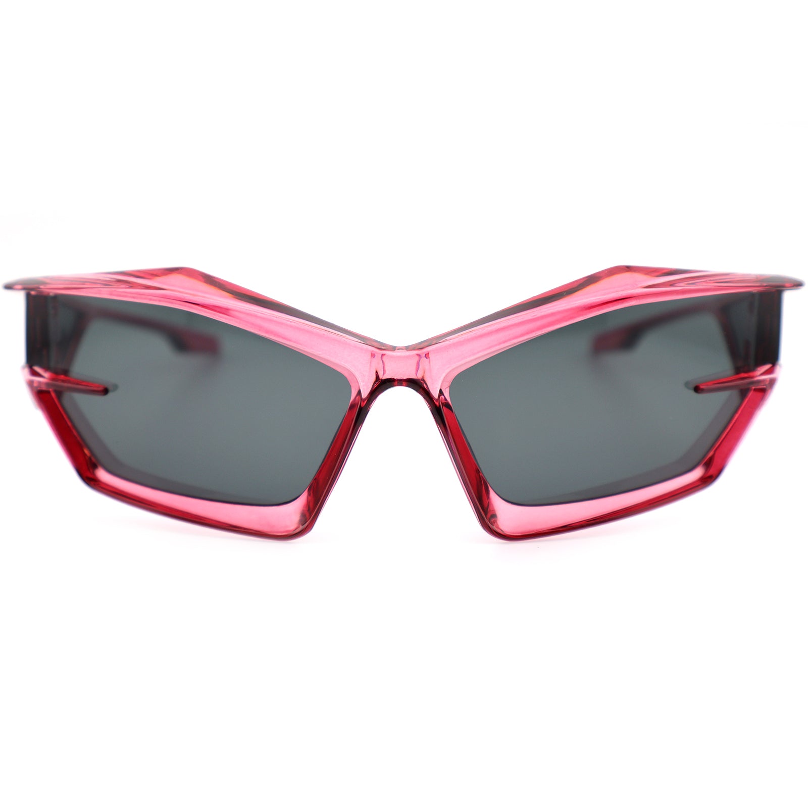 Futuristic Cat-Eye Black Sunglasses with Geometric Frame