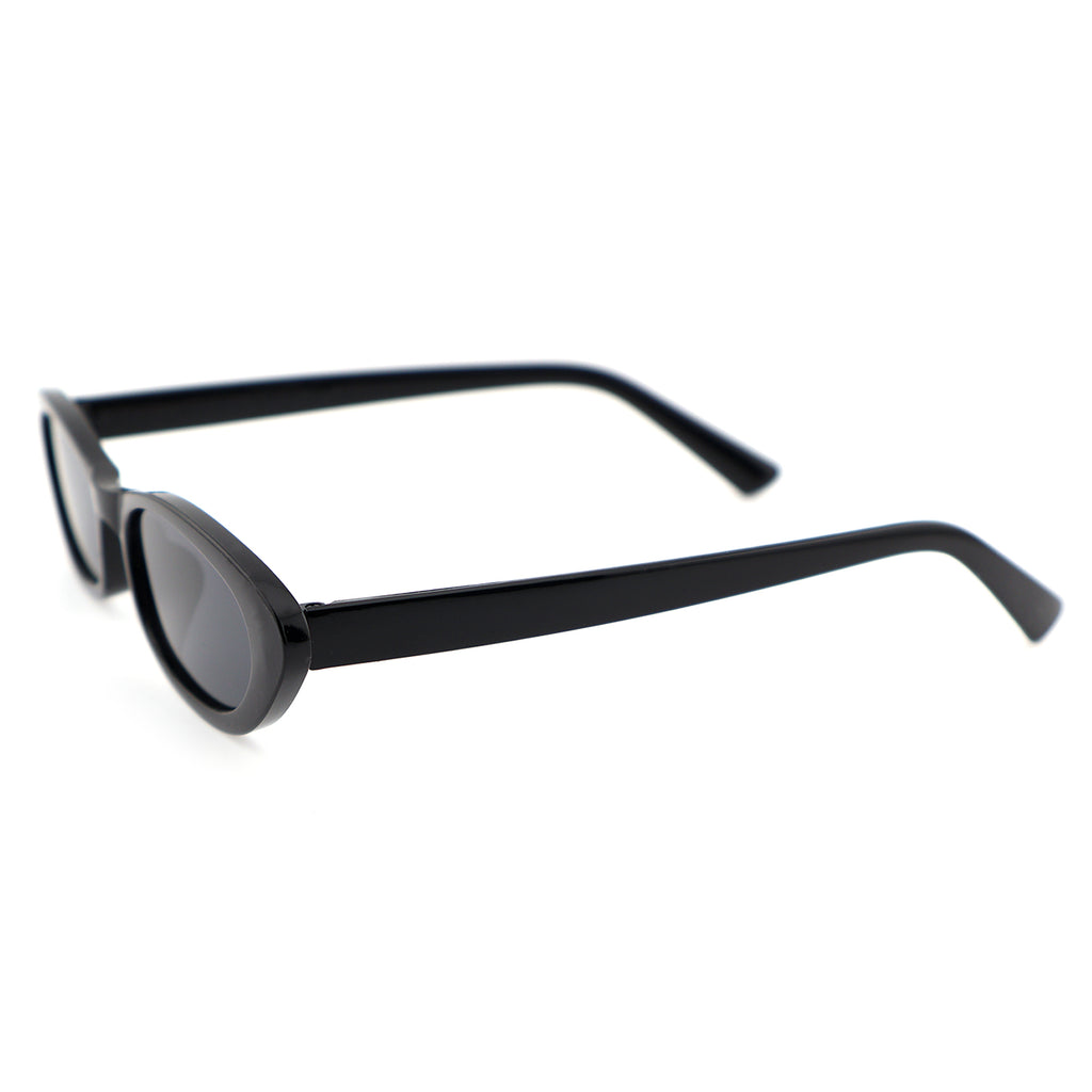 Retro Black Narrow Cat-Eye Sunglasses for Women