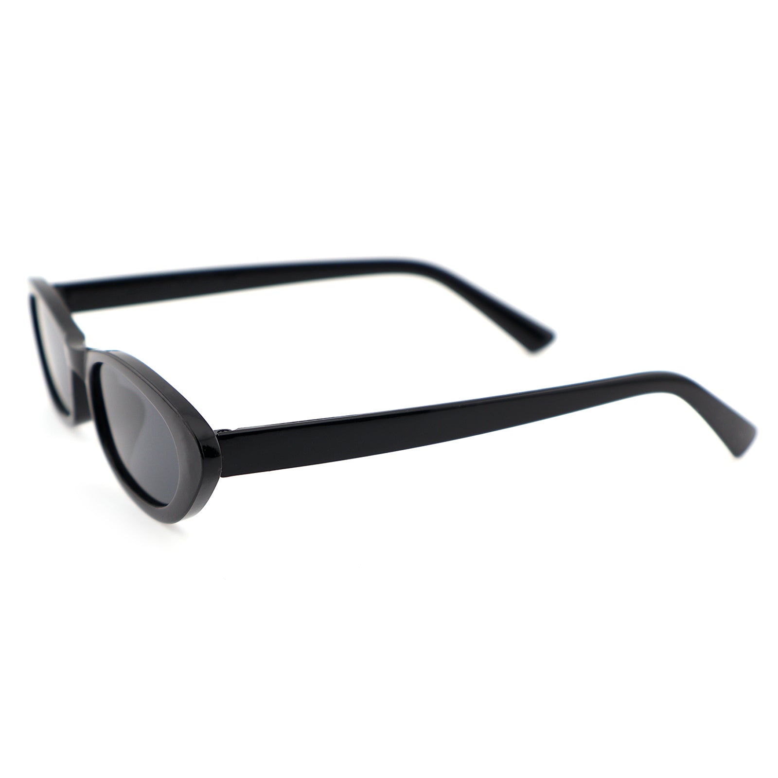 Retro Black Narrow Cat-Eye Sunglasses for Women