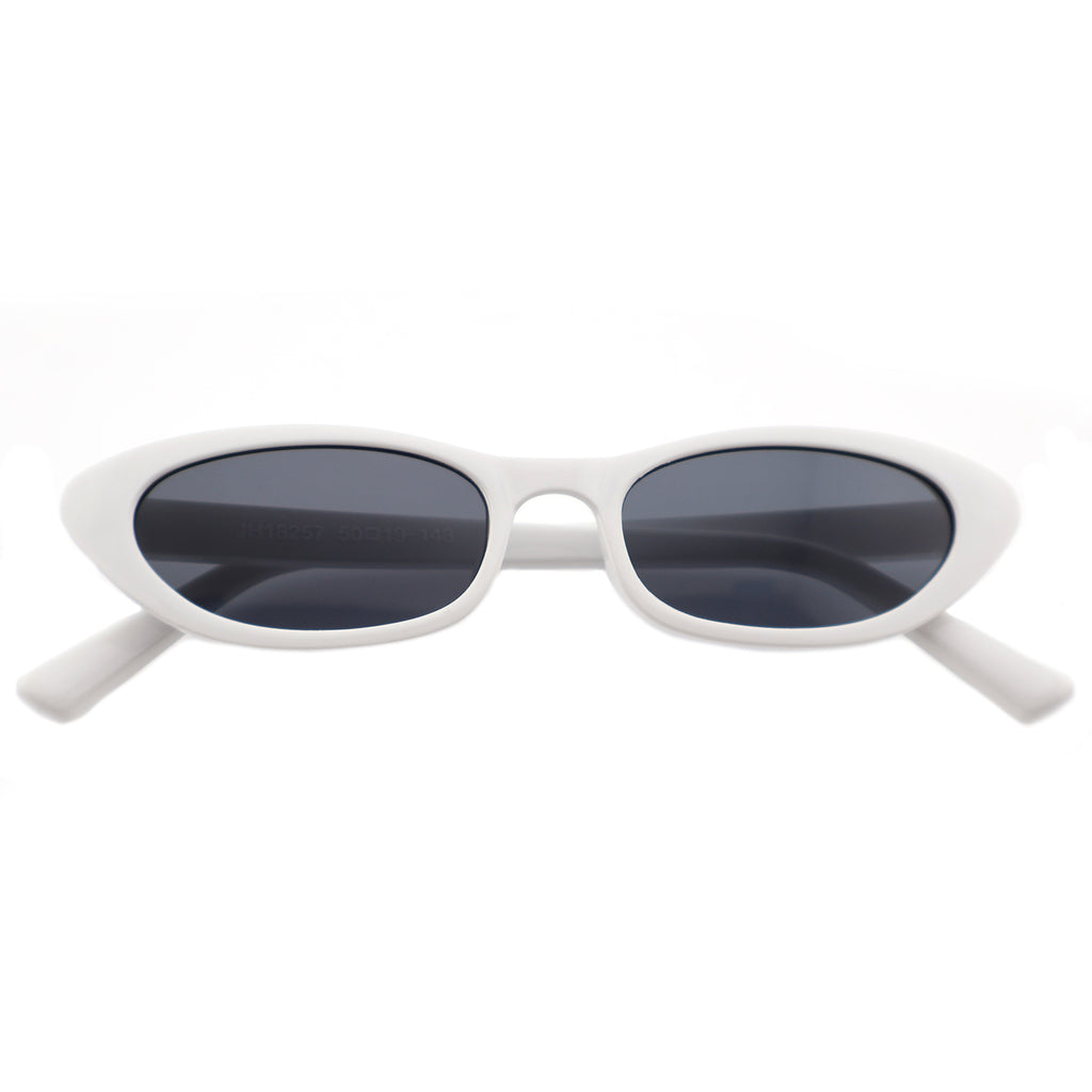 Retro Black Narrow Cat-Eye Sunglasses for Women