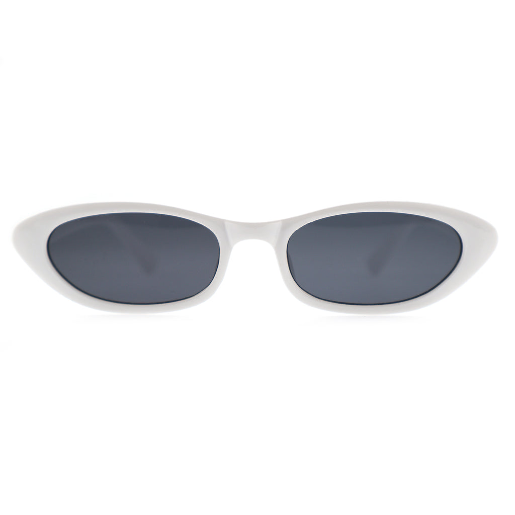 Retro Black Narrow Cat-Eye Sunglasses for Women