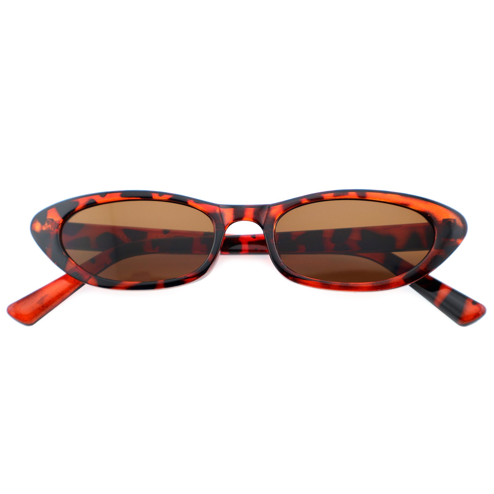 Retro Black Narrow Cat-Eye Sunglasses for Women
