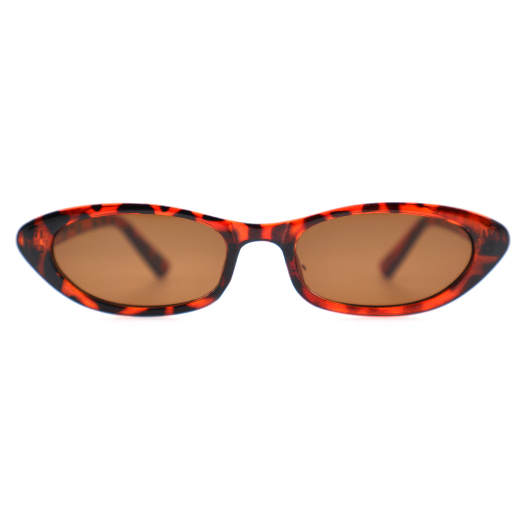 Retro Black Narrow Cat-Eye Sunglasses for Women