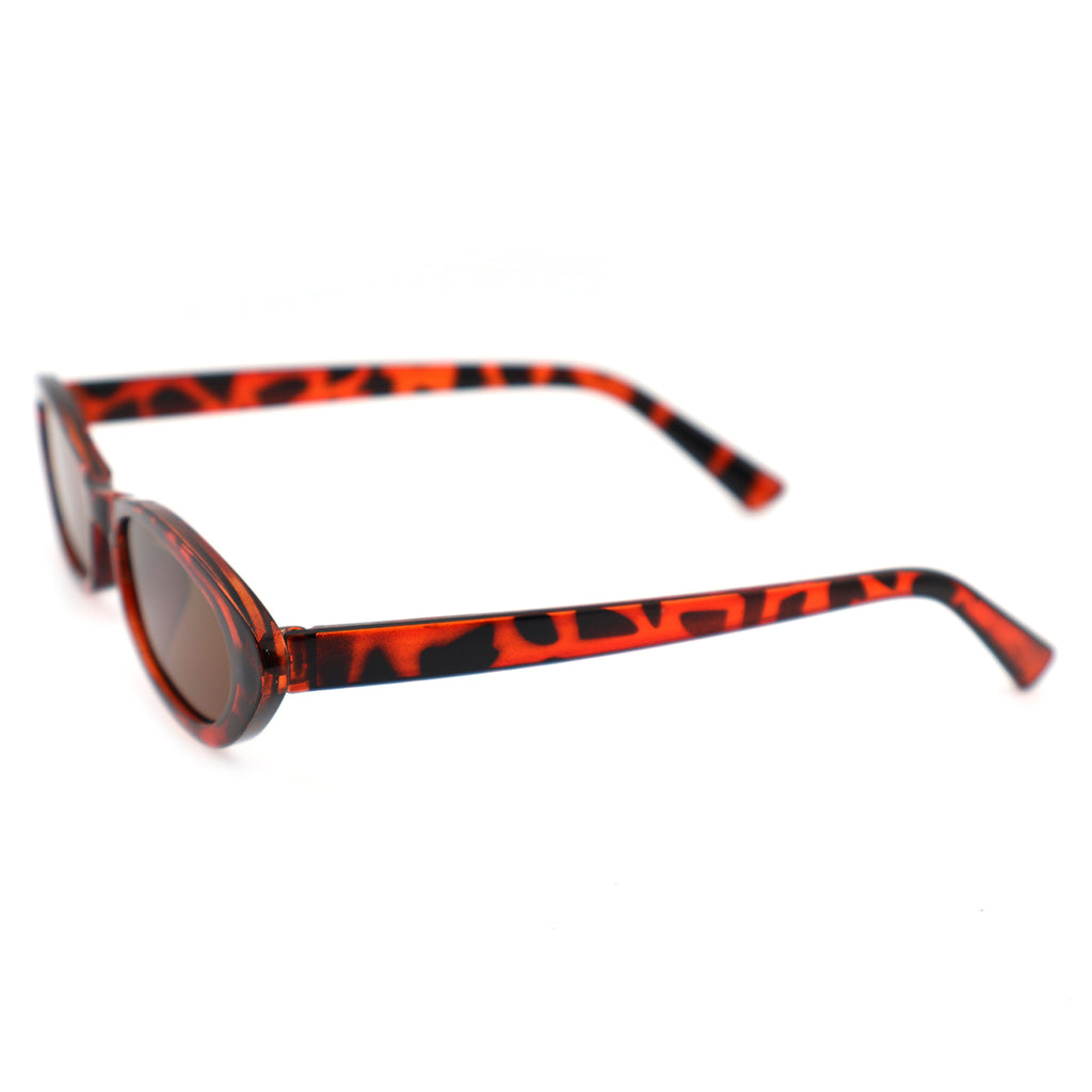 Retro Black Narrow Cat-Eye Sunglasses for Women