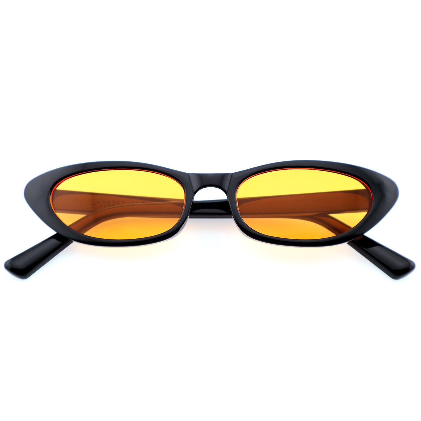 Retro Black Narrow Cat-Eye Sunglasses for Women