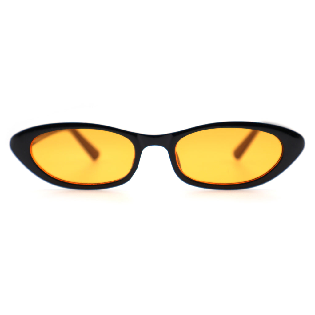 Retro Black Narrow Cat-Eye Sunglasses for Women