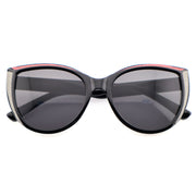 Glitter Accent Cat-Eye Sunglasses with Black Frame