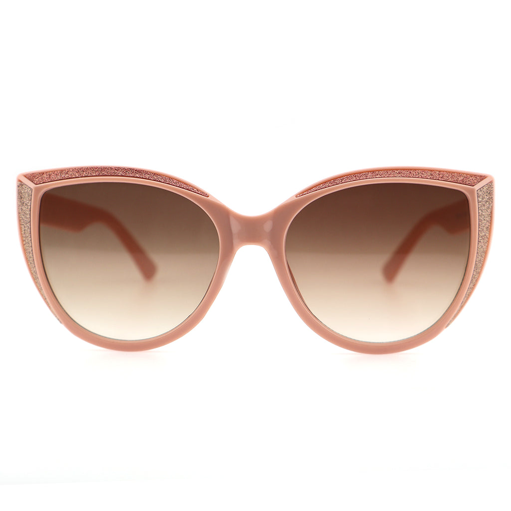 Glitter Accent Cat-Eye Sunglasses with Black Frame