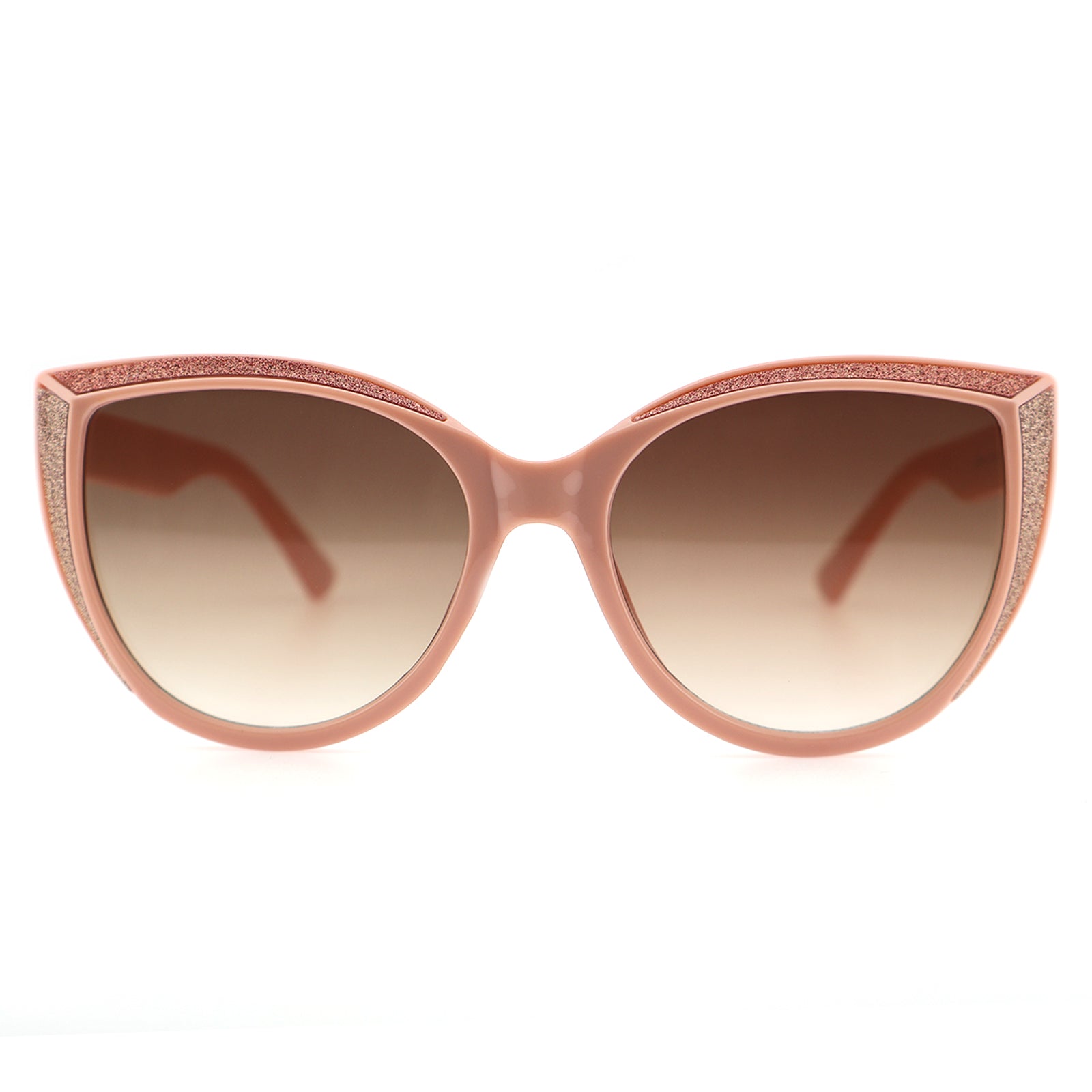 Glitter Accent Cat-Eye Sunglasses with Black Frame