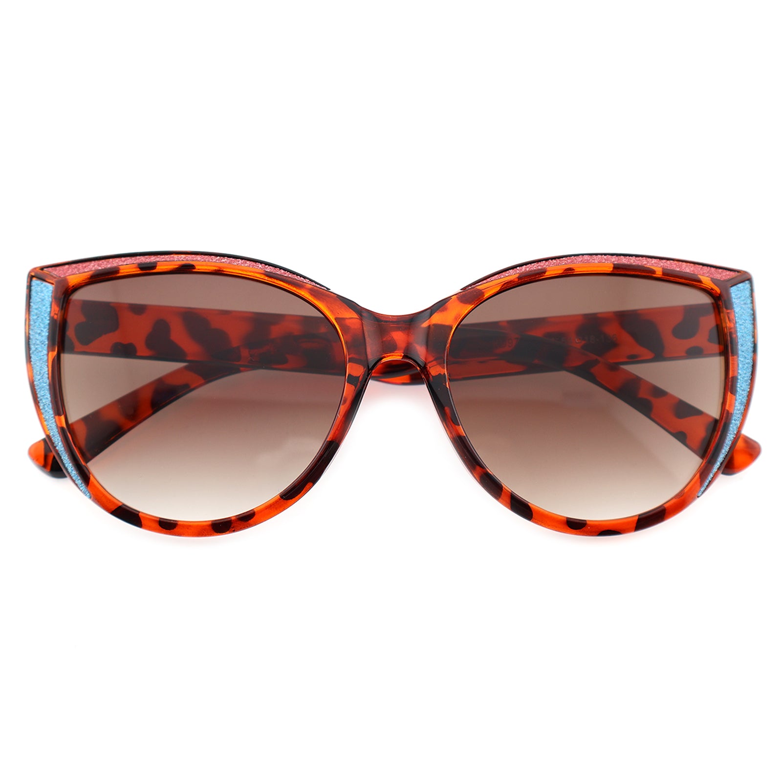Glitter Accent Cat-Eye Sunglasses with Black Frame