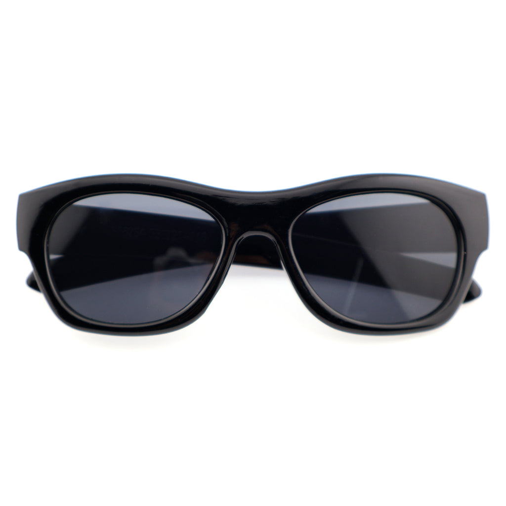 Chunky Glossy Black Acetate Sunglasses for Men & Women